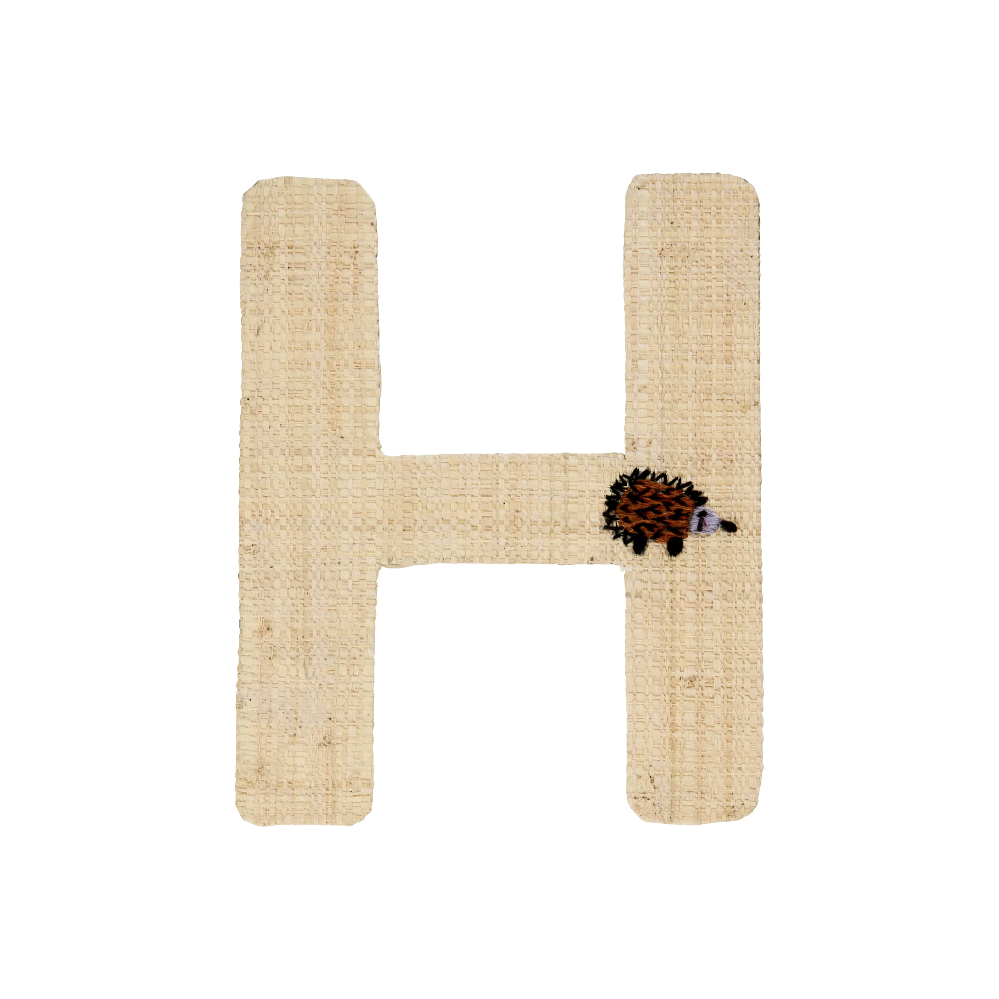 Raffia Stickers - Natural - H - Porcupine Embroidery