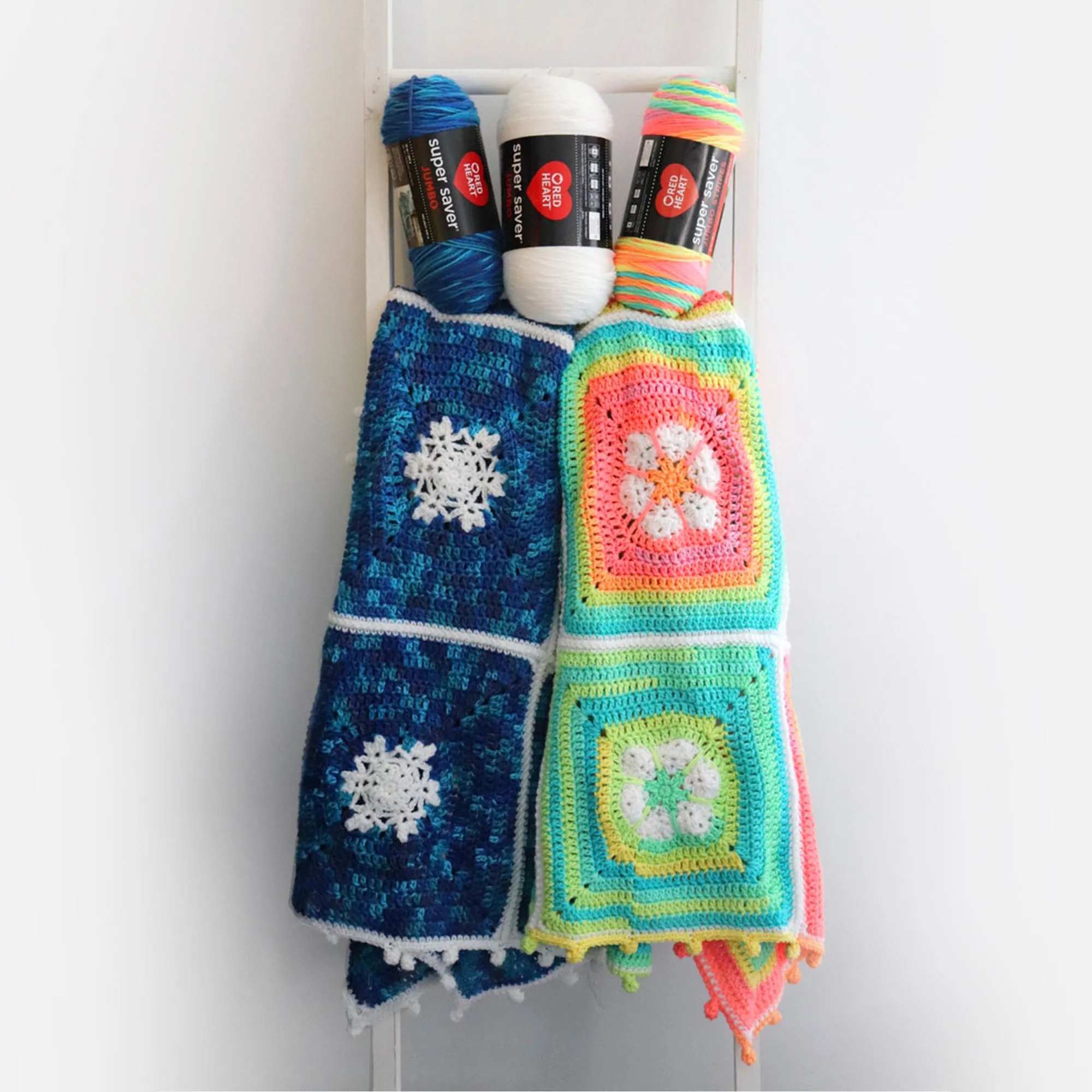 Red Heart Crochet Stitch in Season Snowflake Blanket