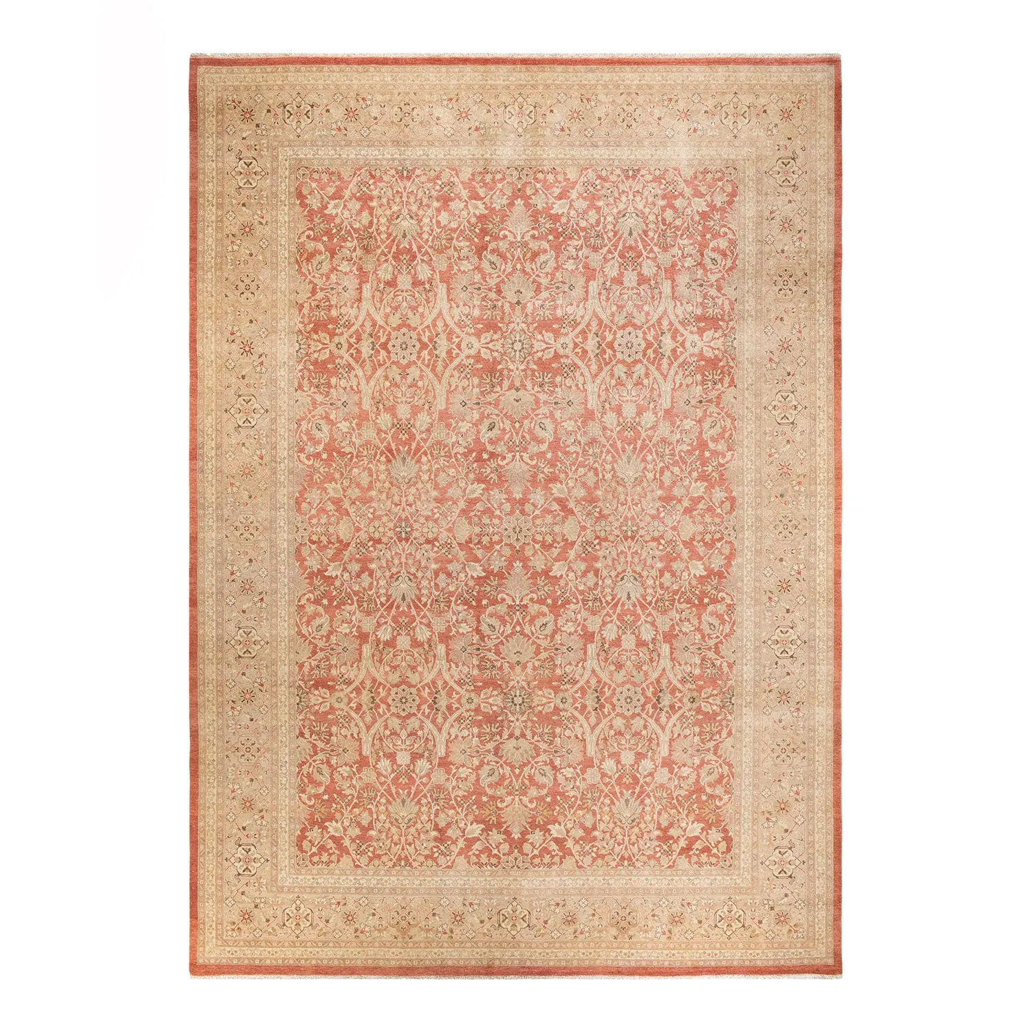 Red Traditional Wool Rug - 10' x 14'3"