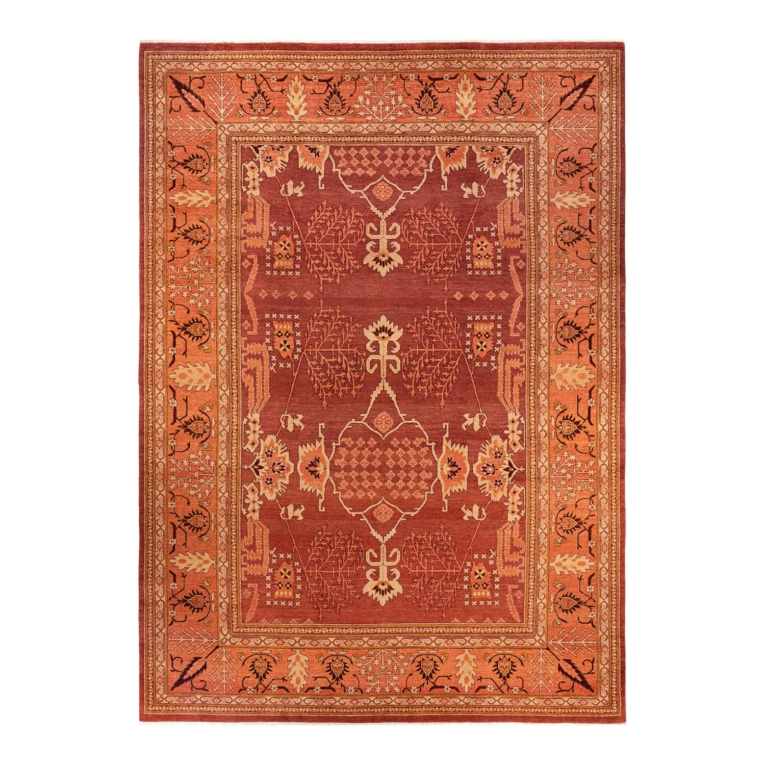 Red Traditional Wool Rug - 10'2" x 14'6"