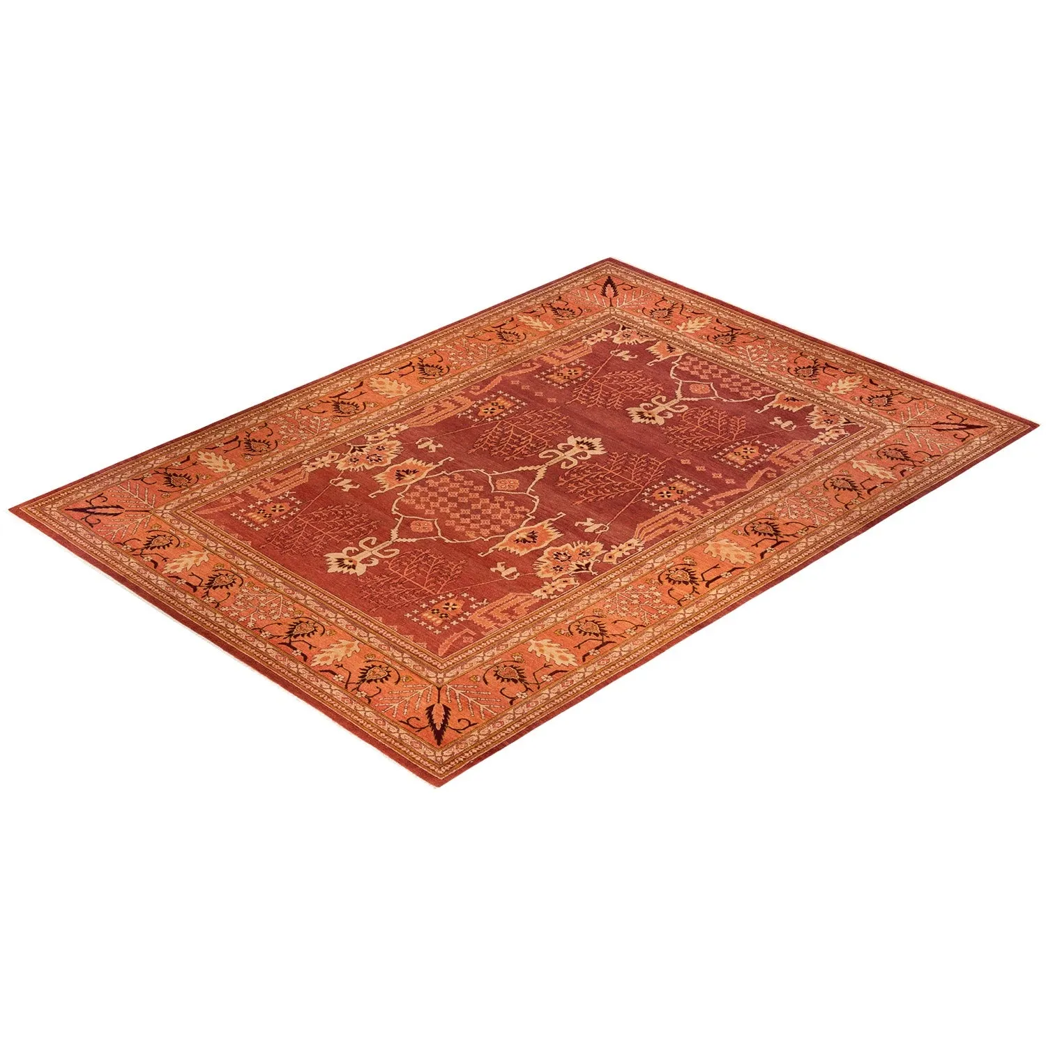 Red Traditional Wool Rug - 10'2" x 14'6"