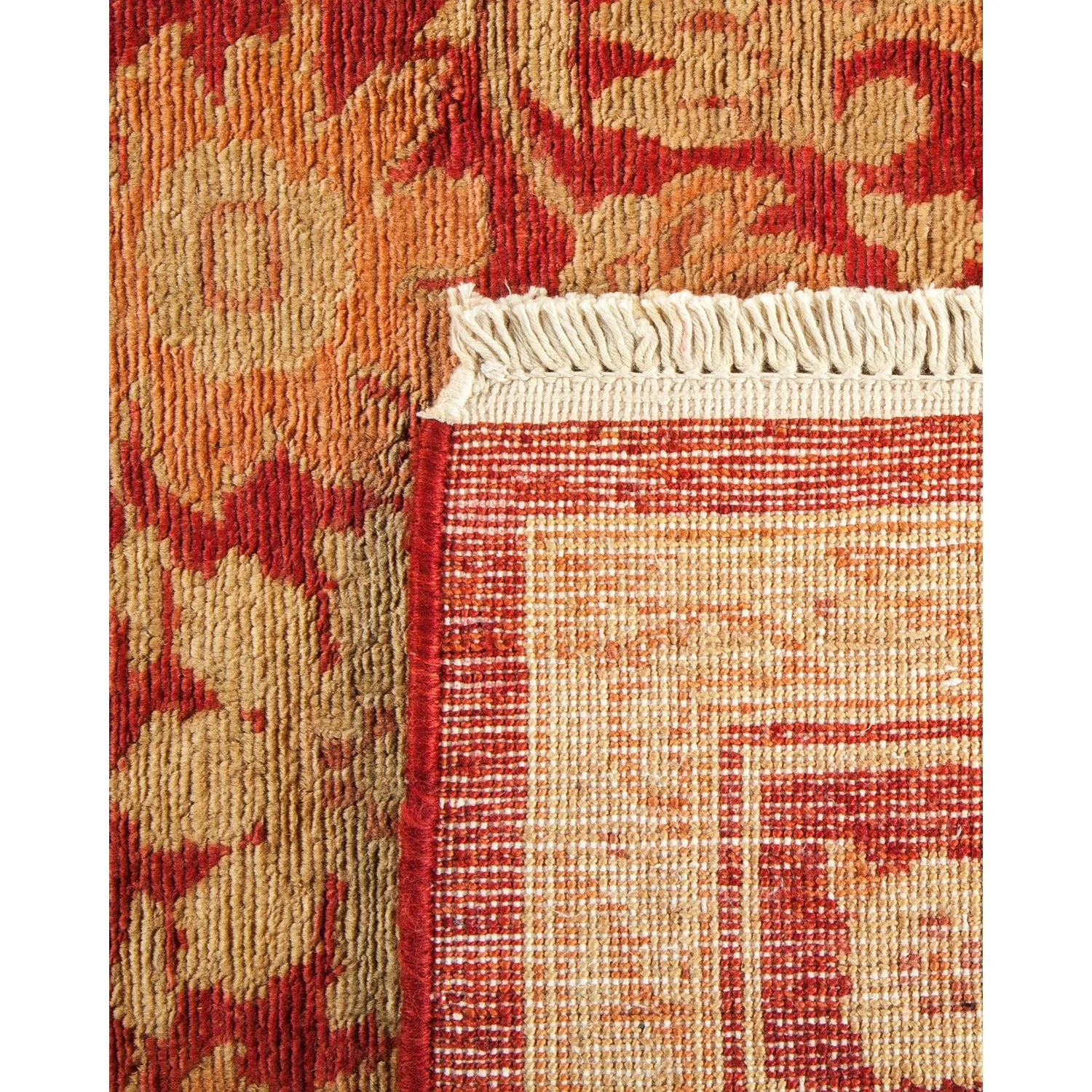 Red Traditional Wool Rug - 6'1" x 13'6"