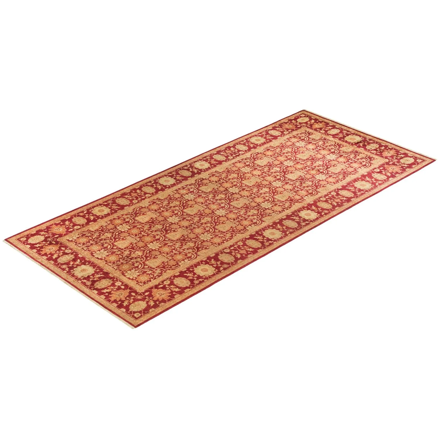 Red Traditional Wool Rug - 6'1" x 13'6"