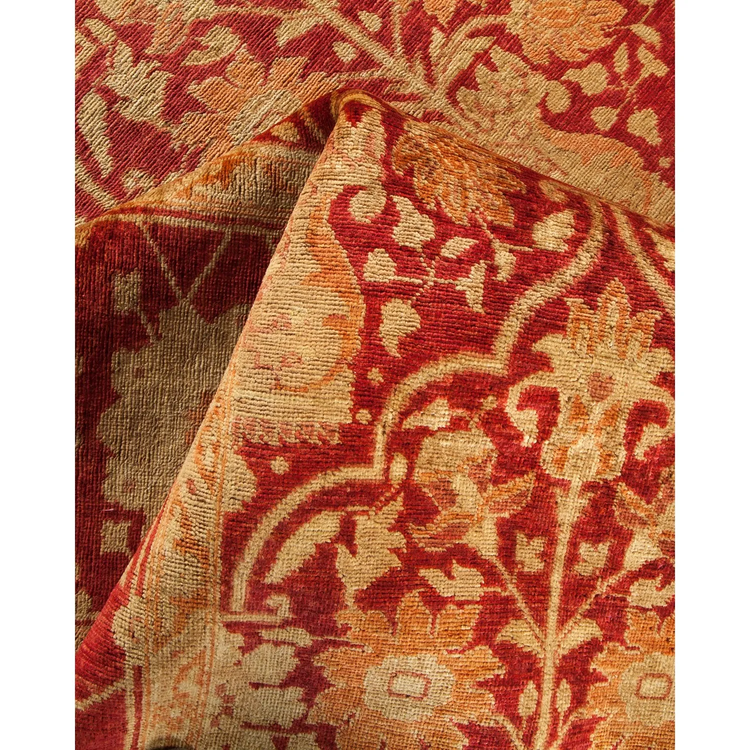 Red Traditional Wool Rug - 6'1" x 13'6"