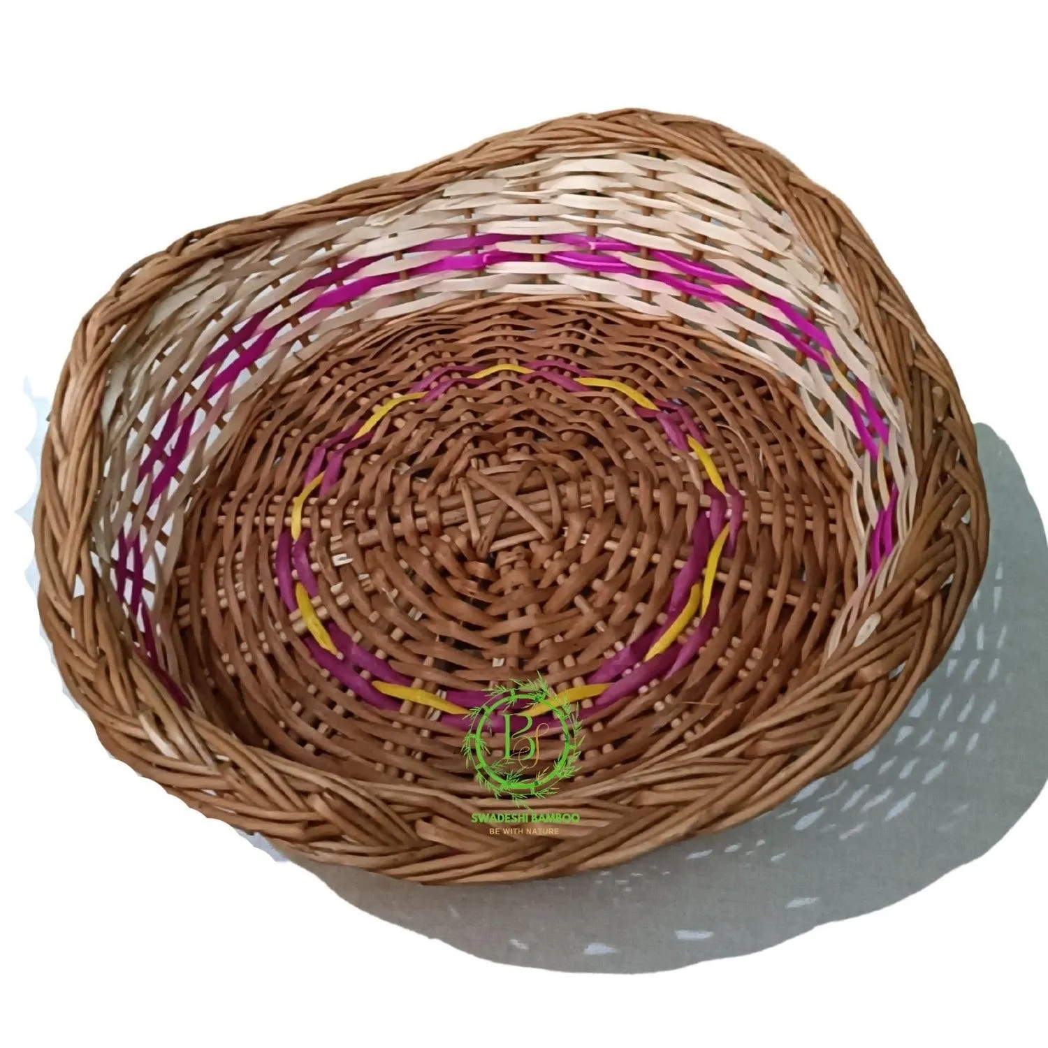Round Designer Bamboo Multipurpose Handmade Eco Friendly Basket