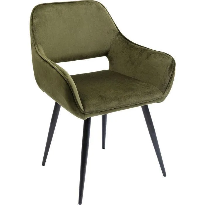 San Francisco Velvet Chair with Armrest (2/Set)