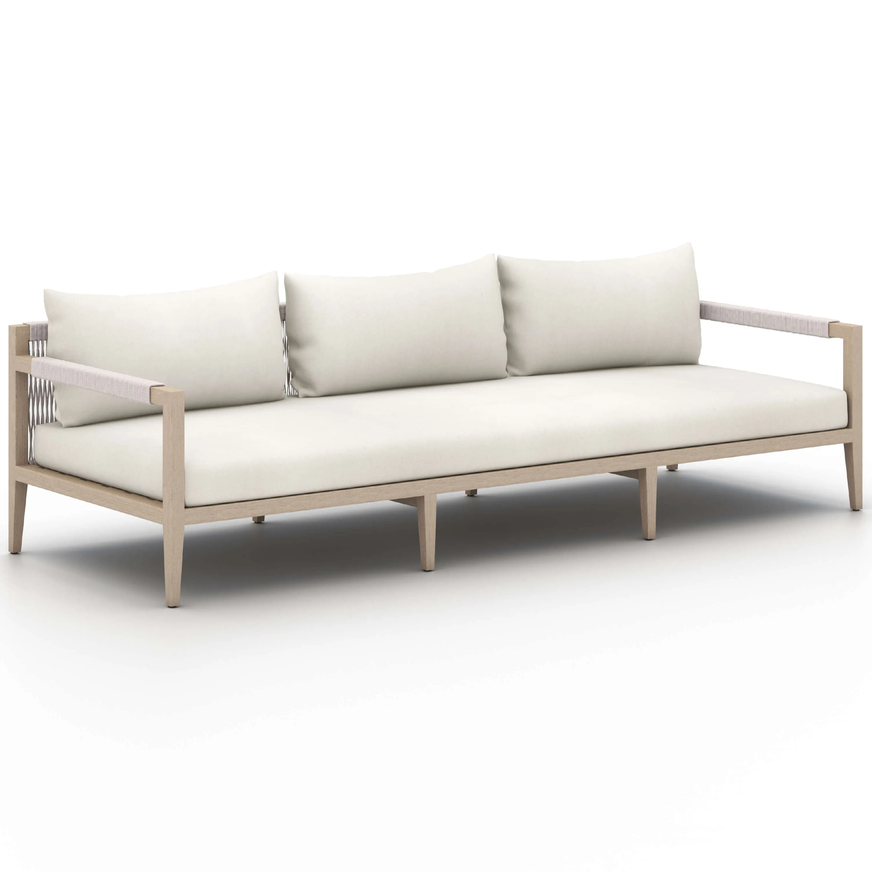 Sherwood 93" Outdoor Sofa, Natural Ivory/Washed Brown