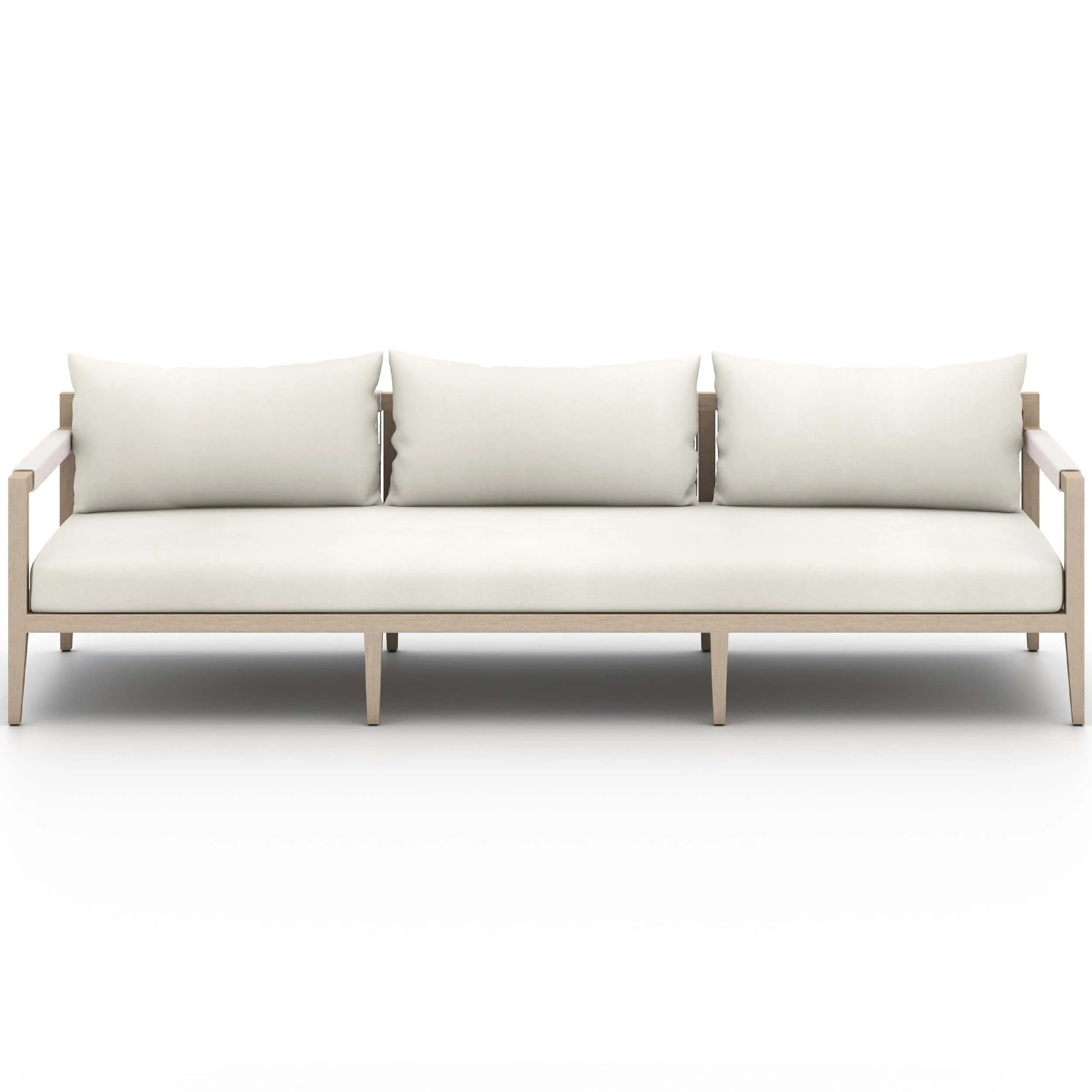 Sherwood 93" Outdoor Sofa, Natural Ivory/Washed Brown