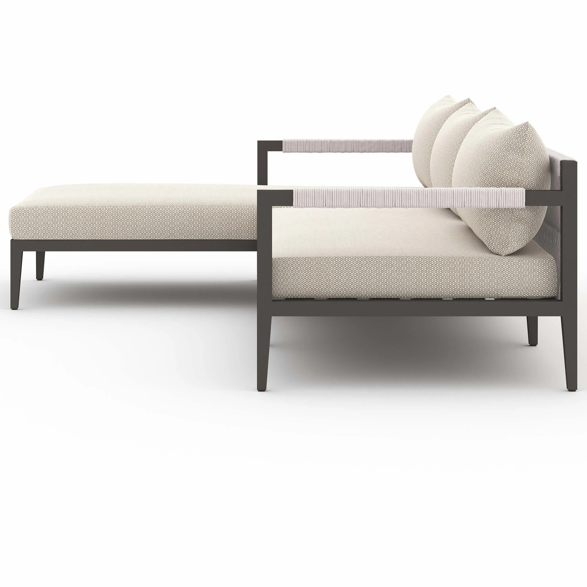Sherwood Outdoor 2 Piece Sectional, Faye Sand/Bronze
