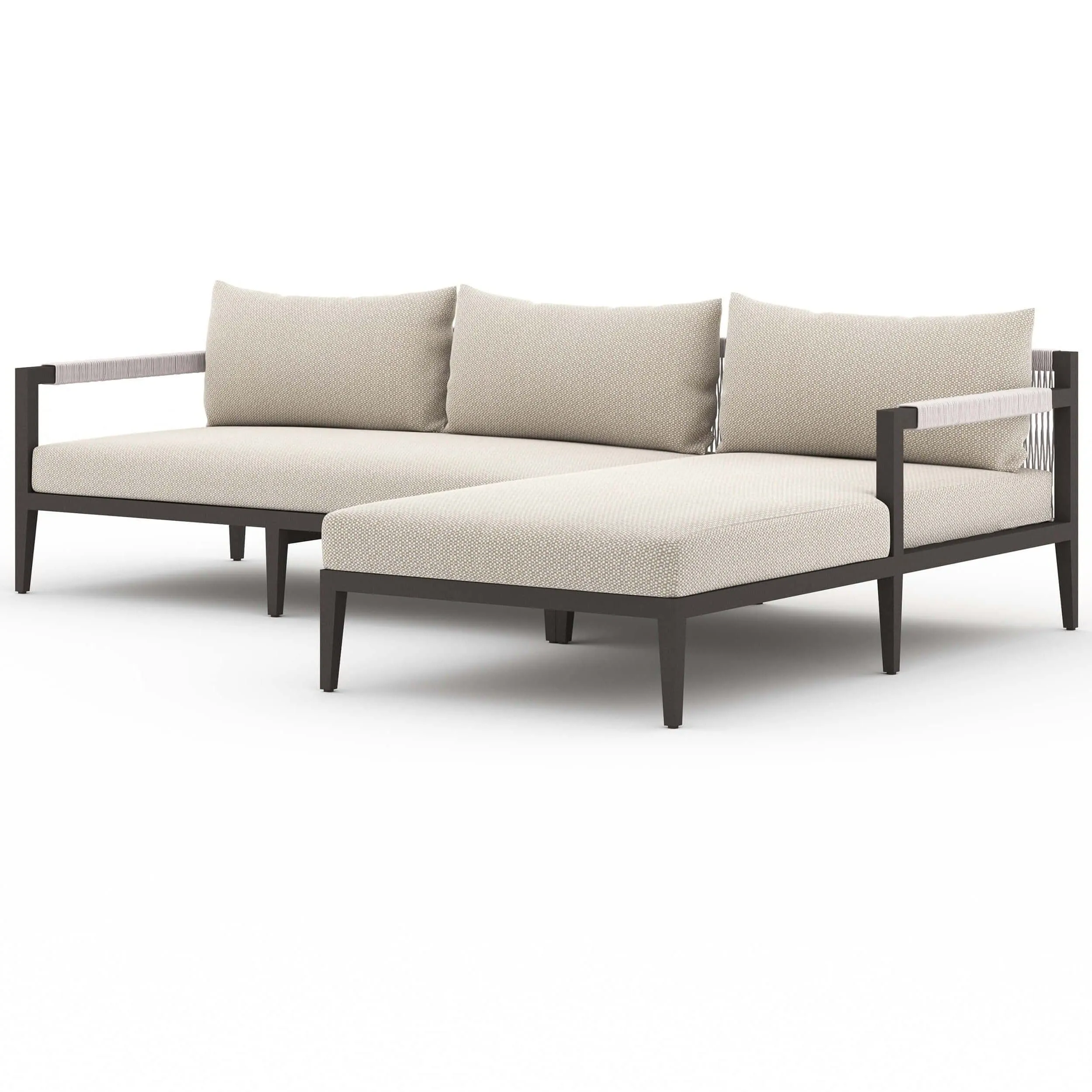 Sherwood Outdoor 2 Piece Sectional, Faye Sand/Bronze