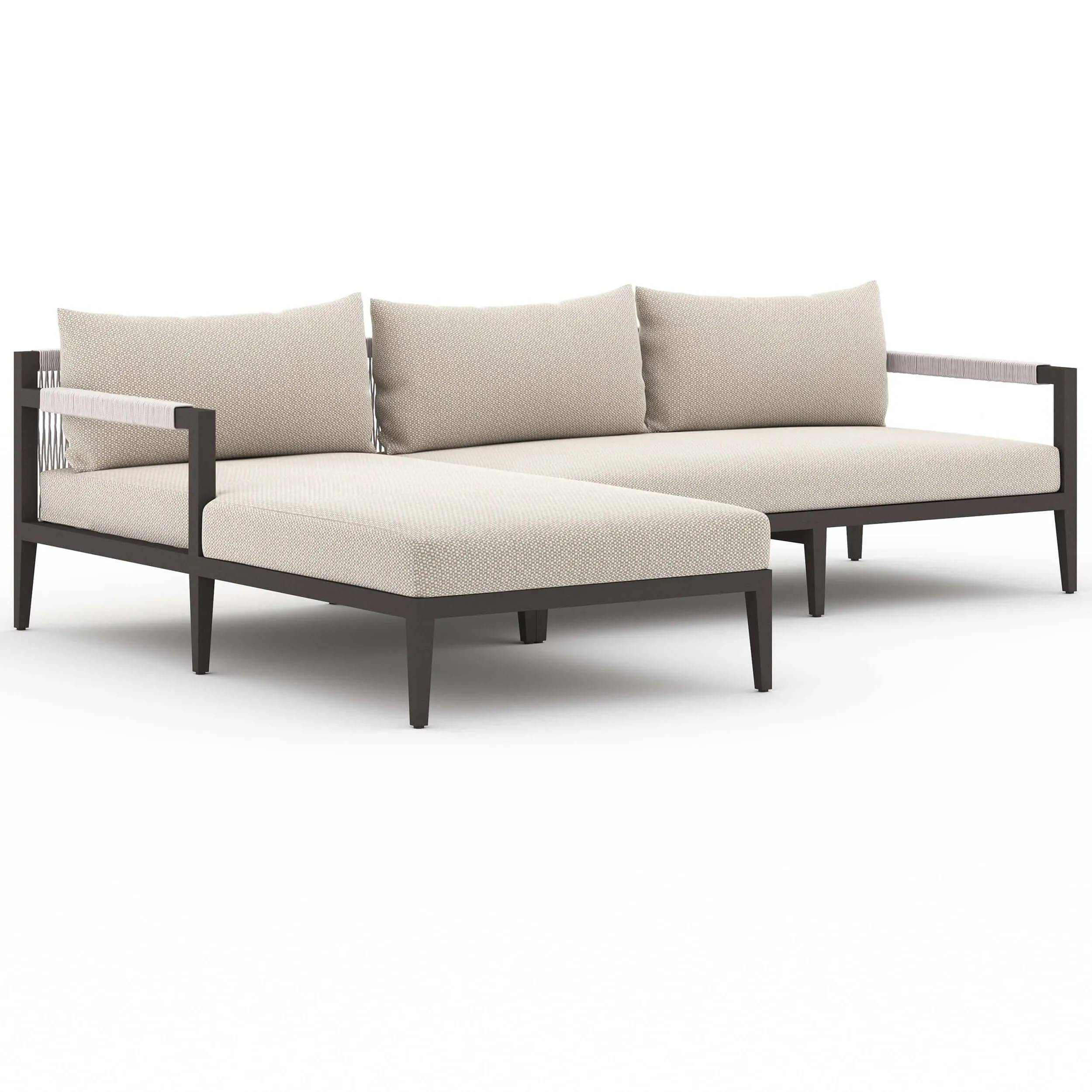 Sherwood Outdoor 2 Piece Sectional, Faye Sand/Bronze