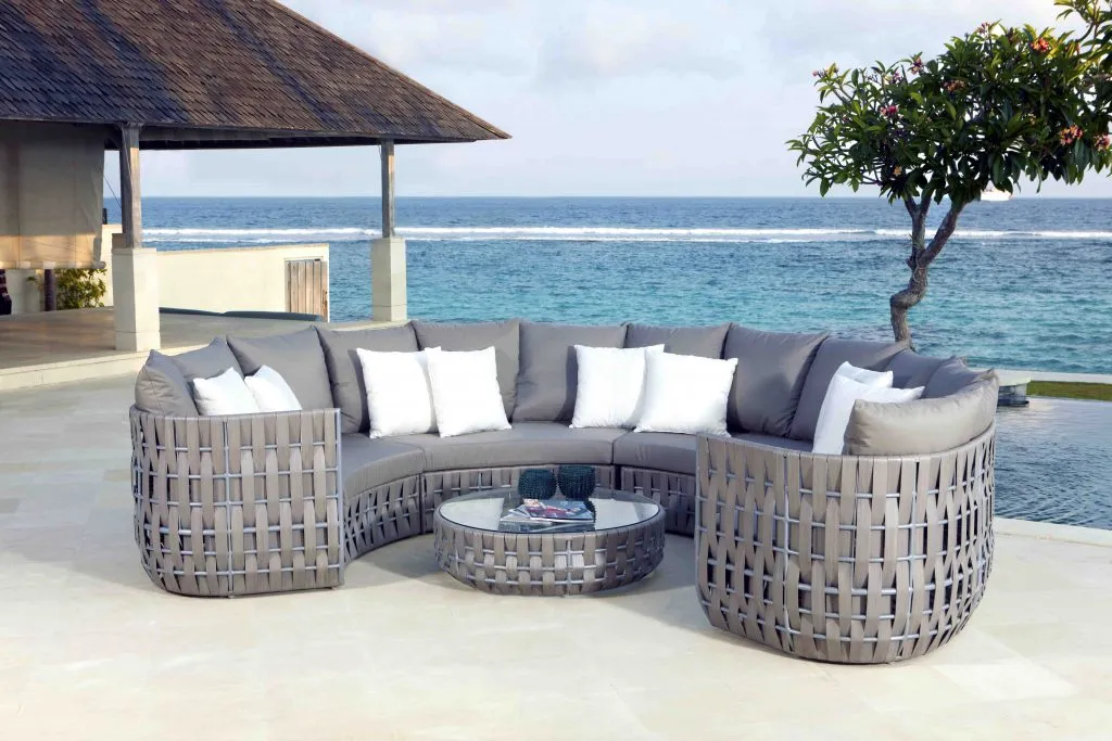Skyline Design Strips Modular Curved Rattan Right Arm Seat