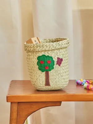 Small Raffia Storage Basket - Natural - Happy Forest Theme