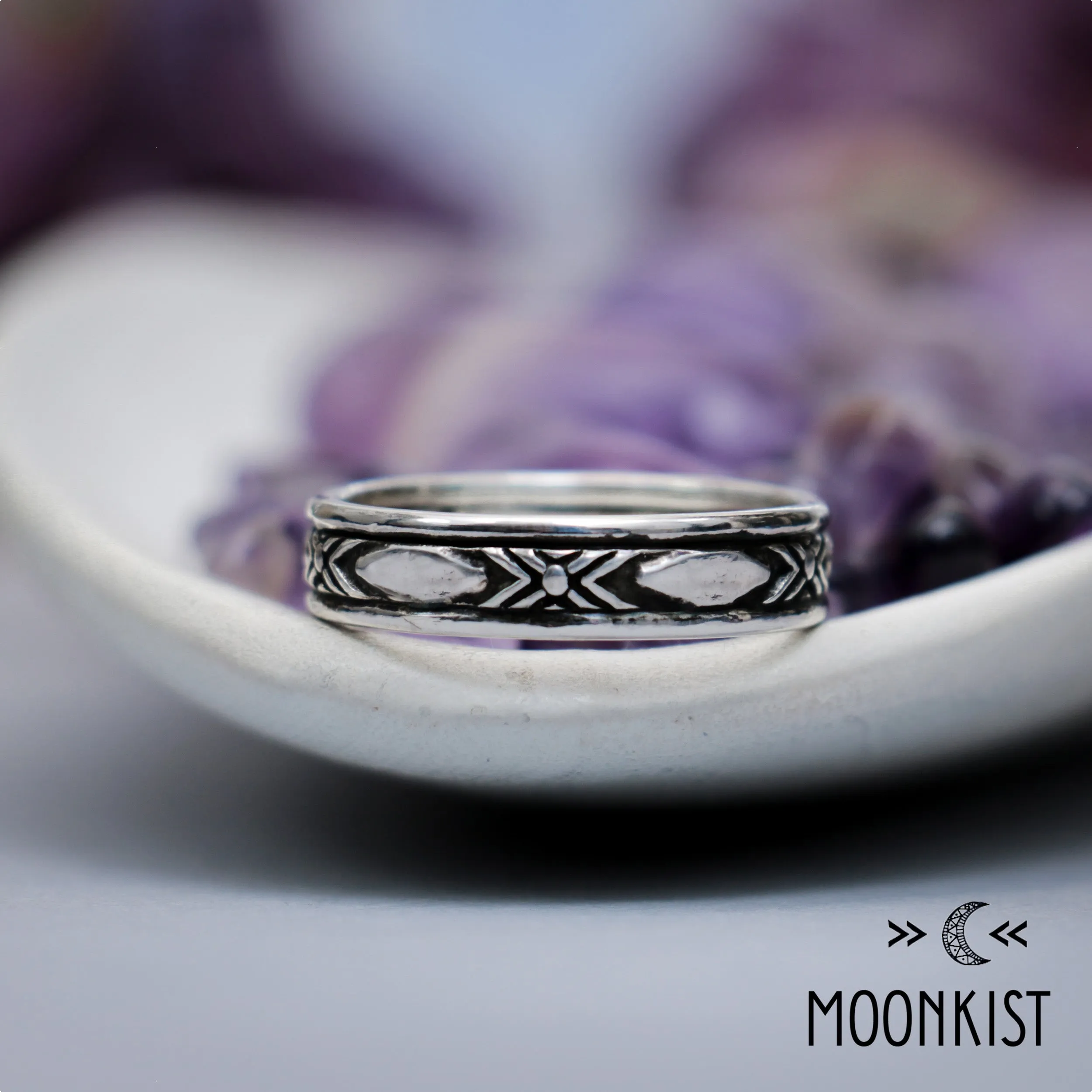 Southwestern Silver Mens Wedding Band | Moonkist Designs