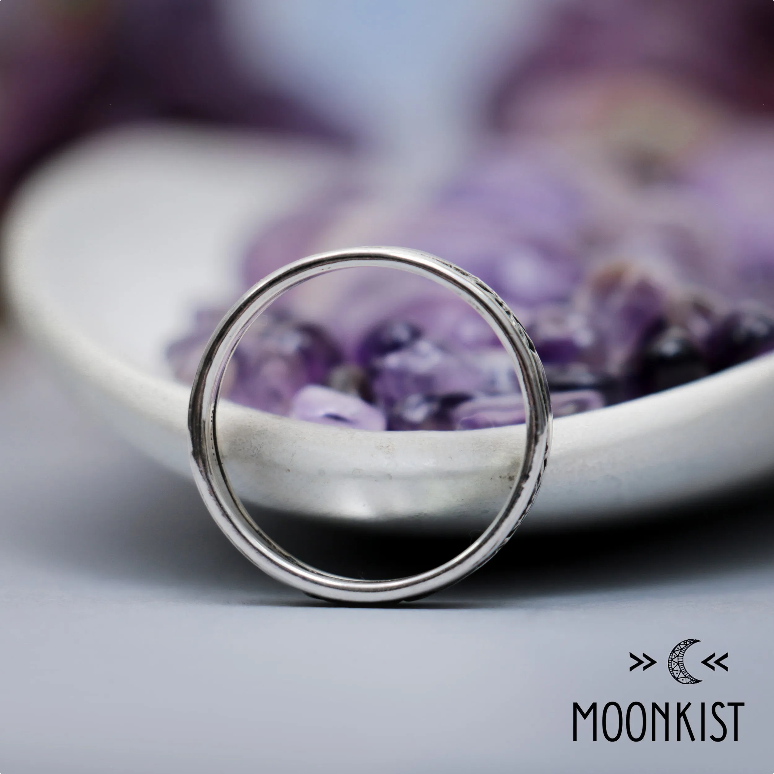 Southwestern Silver Mens Wedding Band | Moonkist Designs