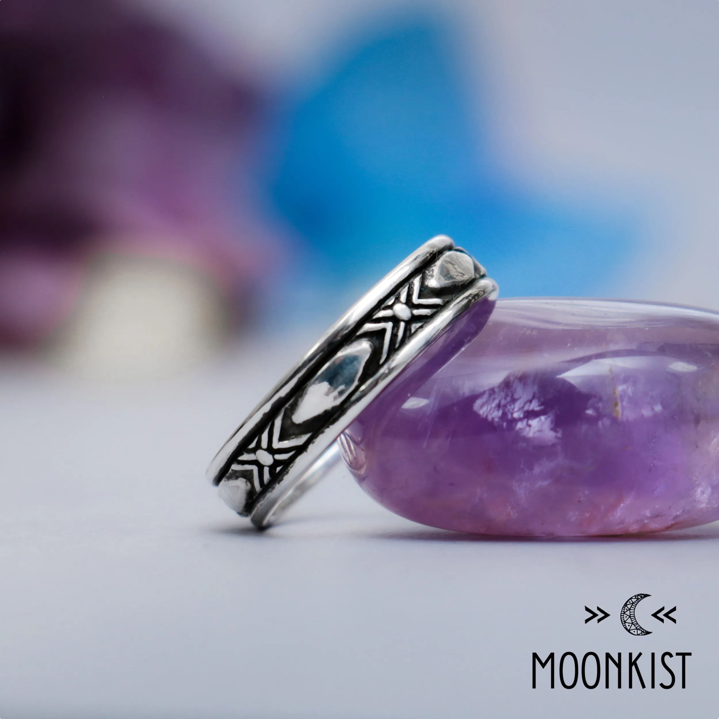 Southwestern Silver Mens Wedding Band | Moonkist Designs