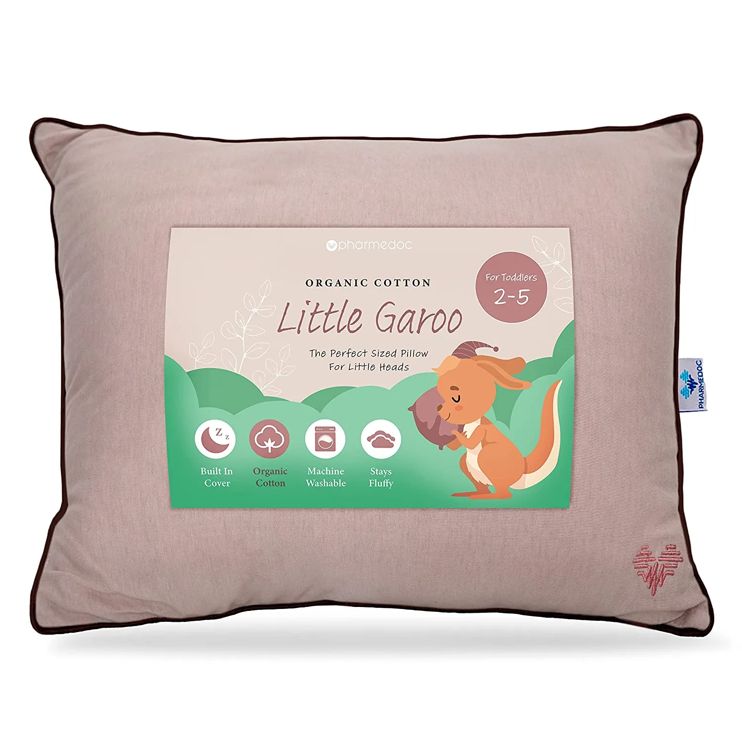 Toddler Pillows with Organic Machine Washable Cover