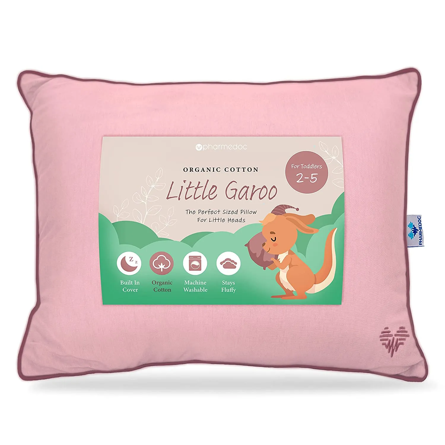 Toddler Pillows with Organic Machine Washable Cover