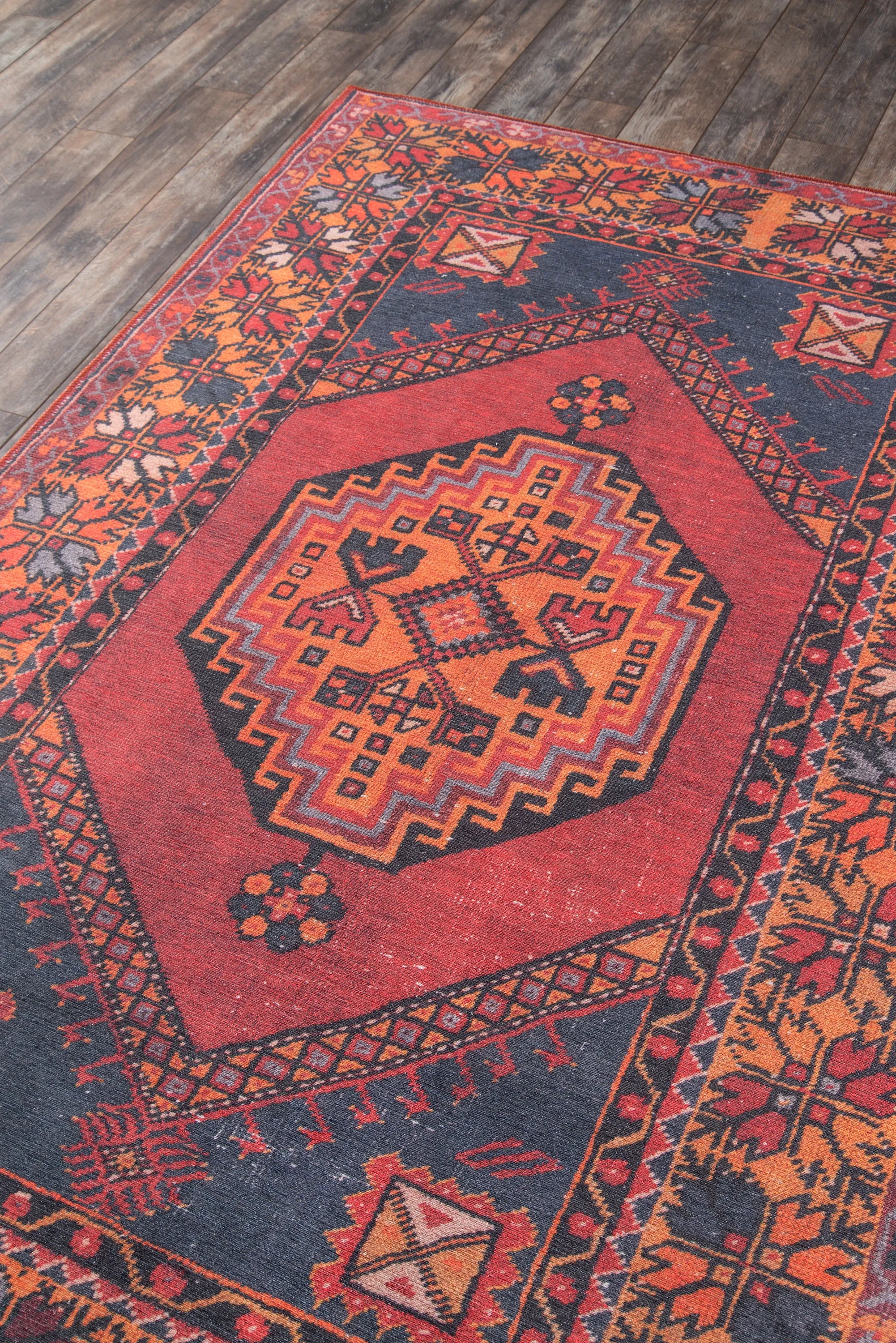 Traditional Machine Made Red Rug