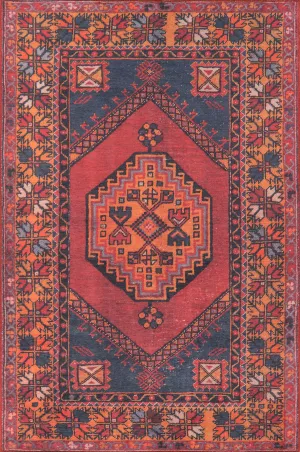 Traditional Machine Made Red Rug