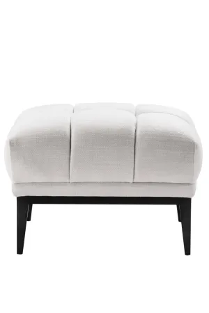 White Tufted Accent Stool | Eichholtz Aurelio