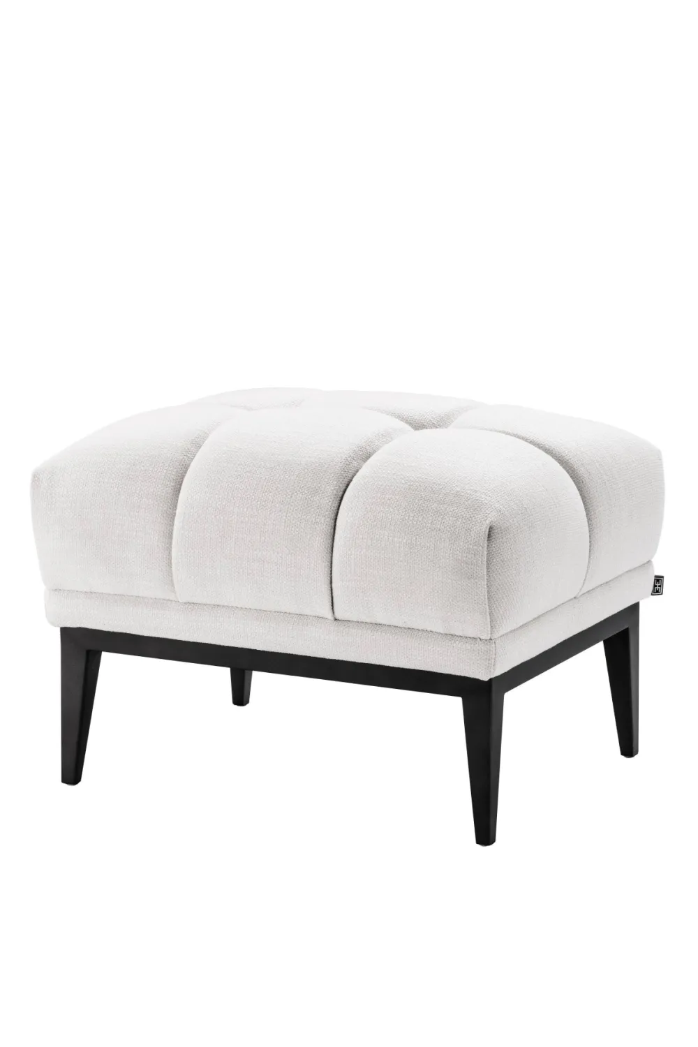 White Tufted Accent Stool | Eichholtz Aurelio
