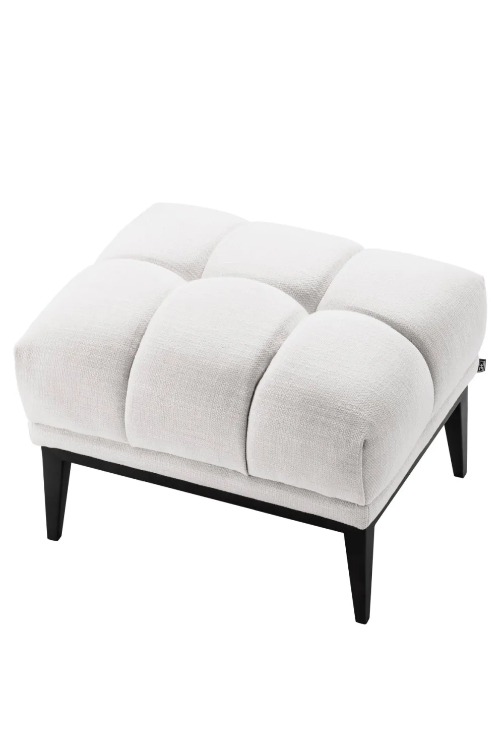 White Tufted Accent Stool | Eichholtz Aurelio