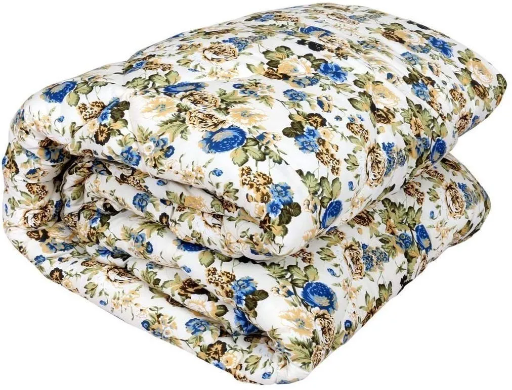 WONDERLOOK Reversible Single Bed AC Blanket/Dohar/Combo Microfiber Set of 2 Pc (Blue Flower)