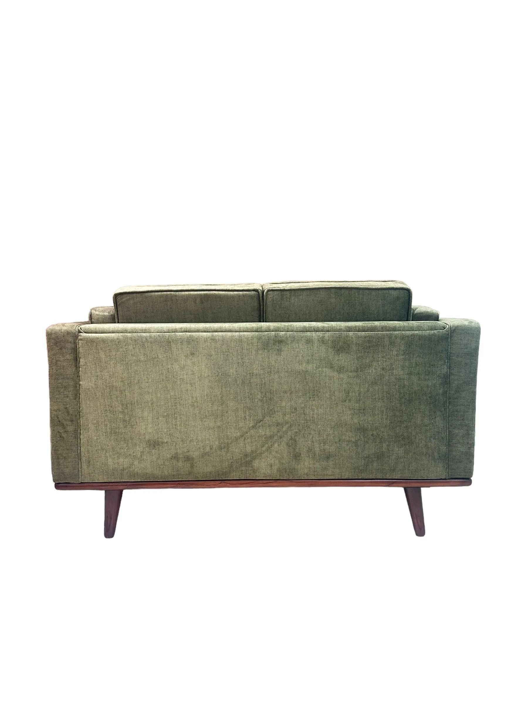 Wooden Twist Stylish Rectangular Modern 3 Seater Sofa ( Green )