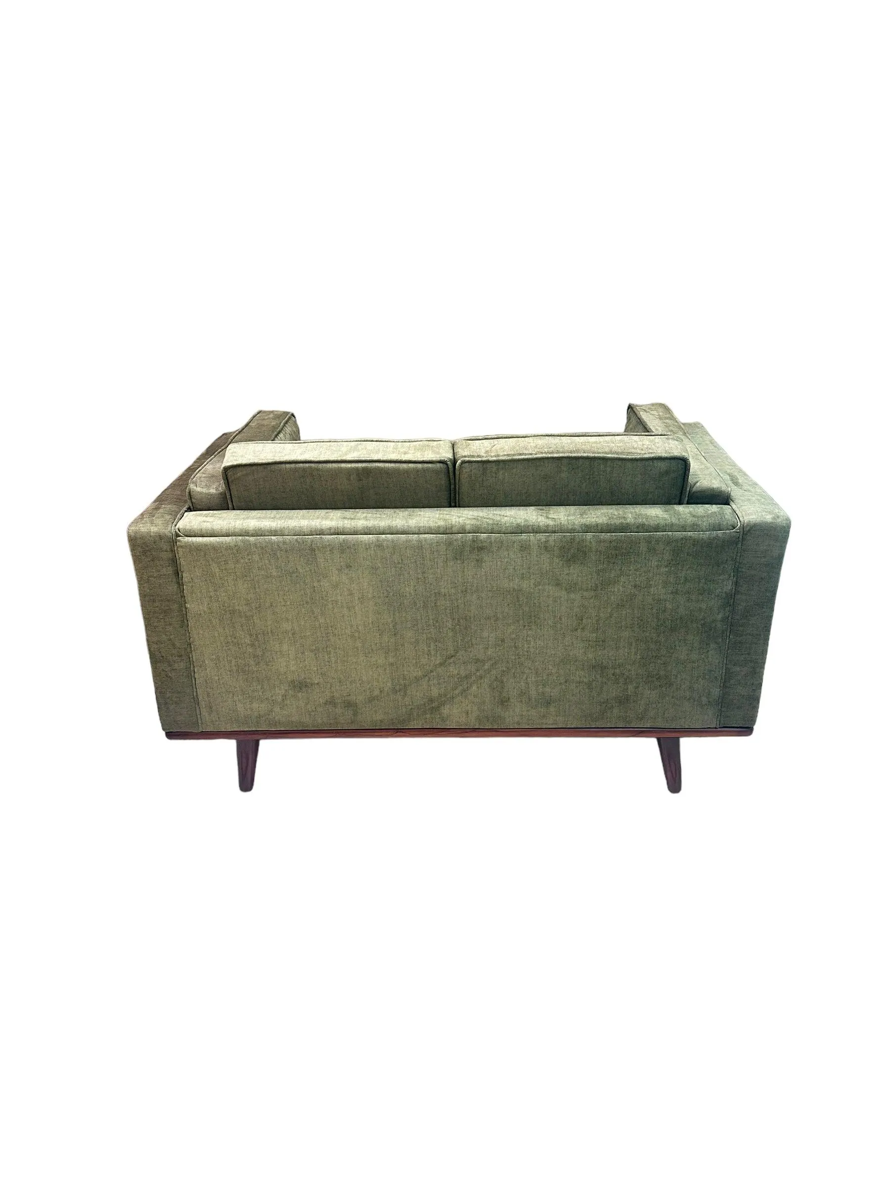 Wooden Twist Stylish Rectangular Modern 3 Seater Sofa ( Green )