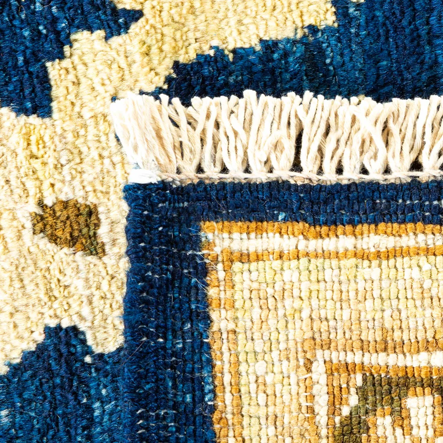 Yellow & Blue Traditional Wool Rug - 8'8" x 11'1