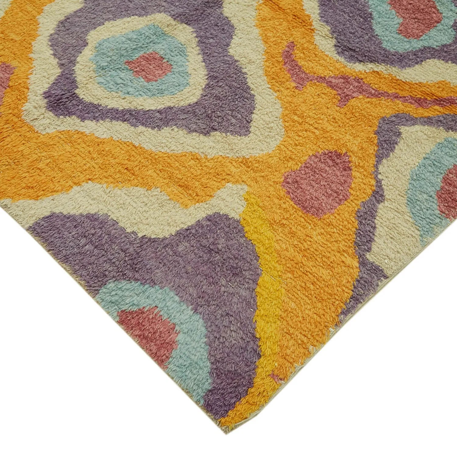 Yellow & Purple Moroccan Wool Rug - 9' 1'' x 12'