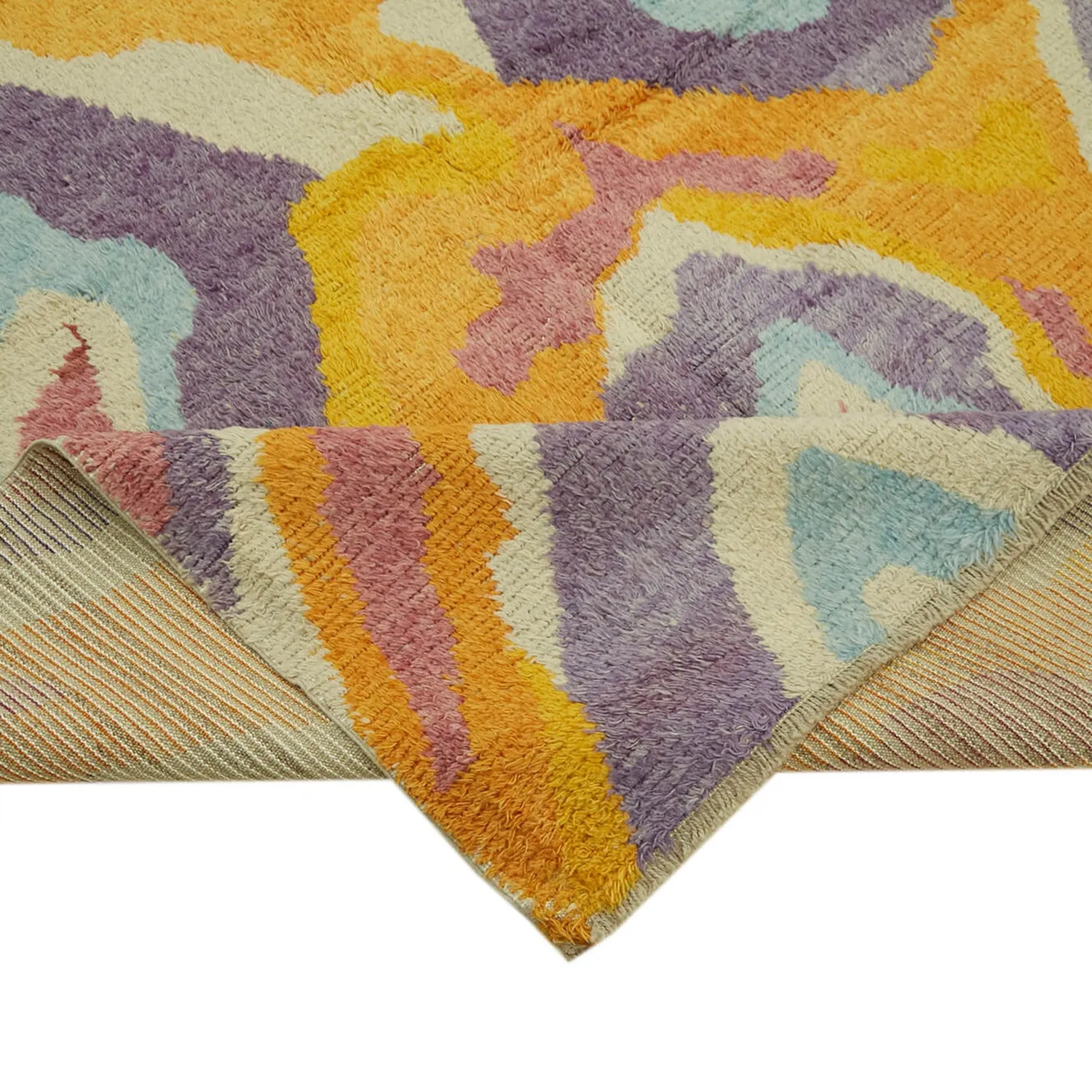 Yellow & Purple Moroccan Wool Rug - 9' 1'' x 12'