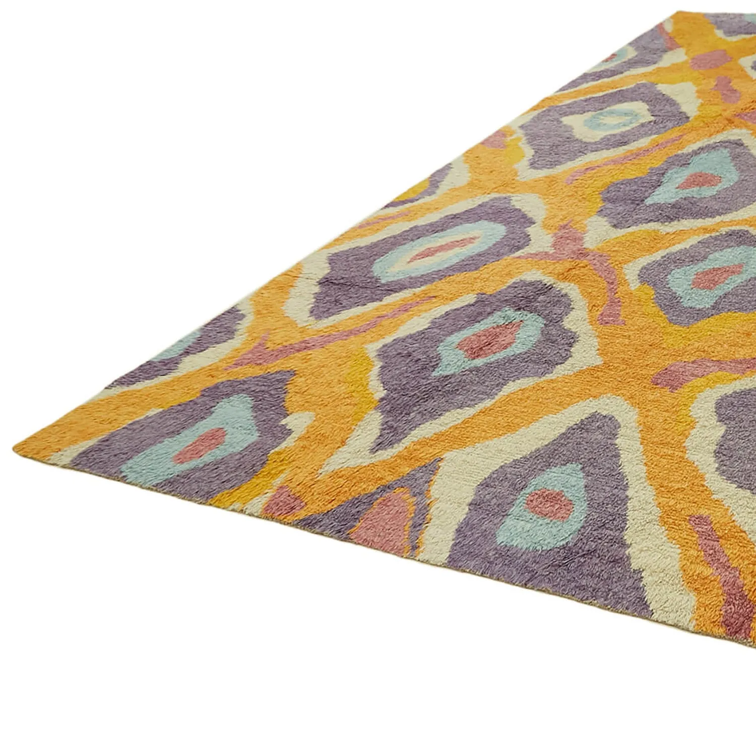 Yellow & Purple Moroccan Wool Rug - 9' 1'' x 12'