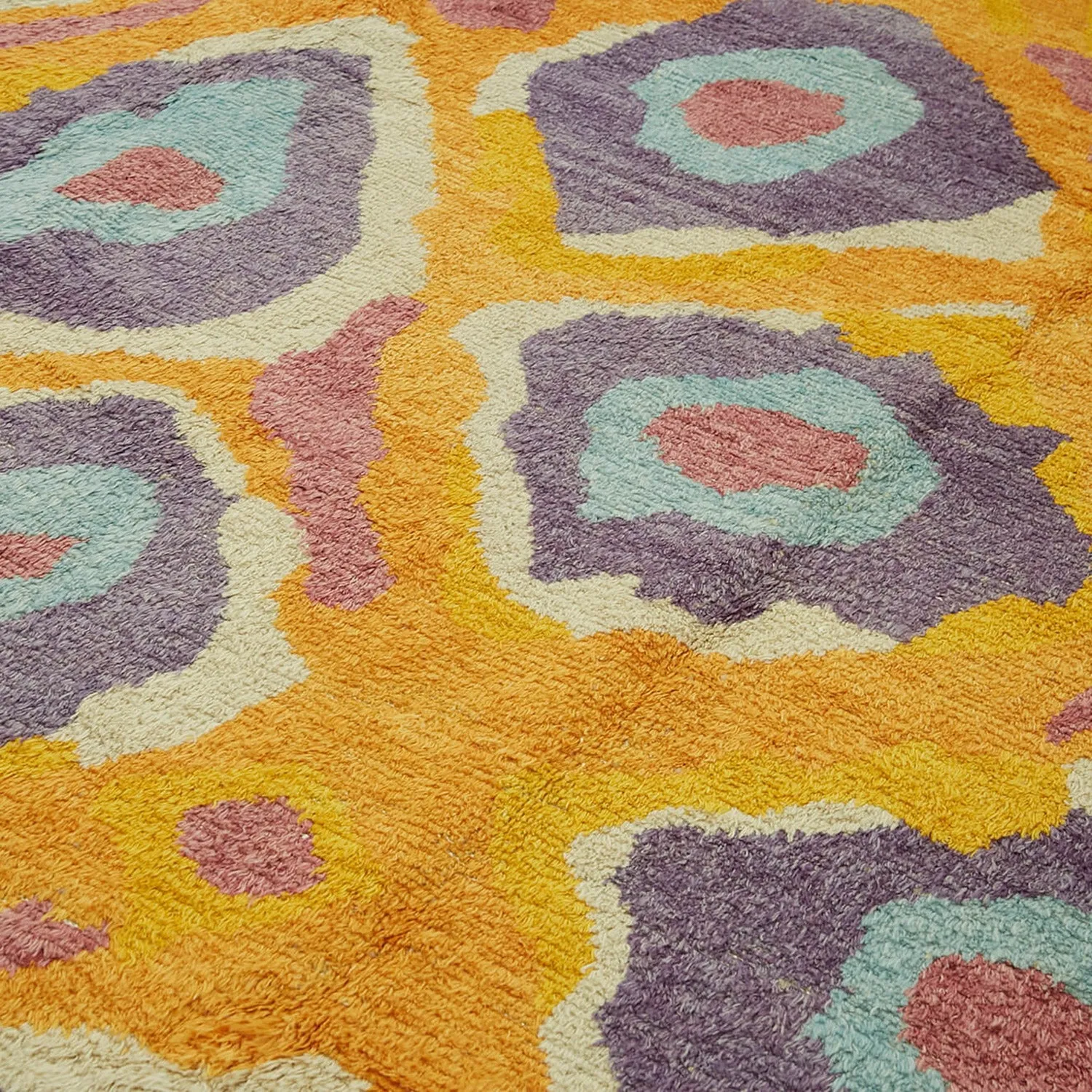 Yellow & Purple Moroccan Wool Rug - 9' 1'' x 12'