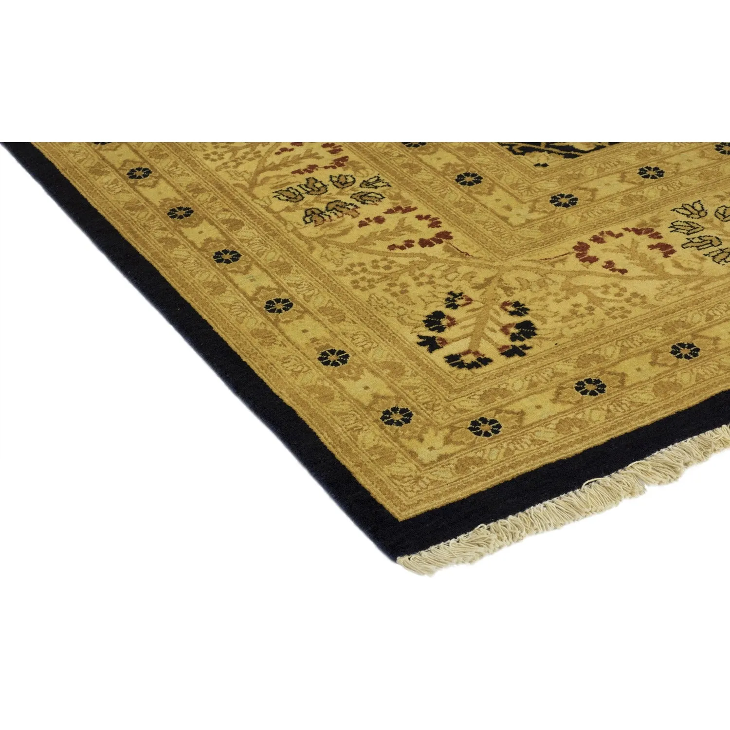 Yellow Traditional Wool Rug - 10'2" x 13'3"