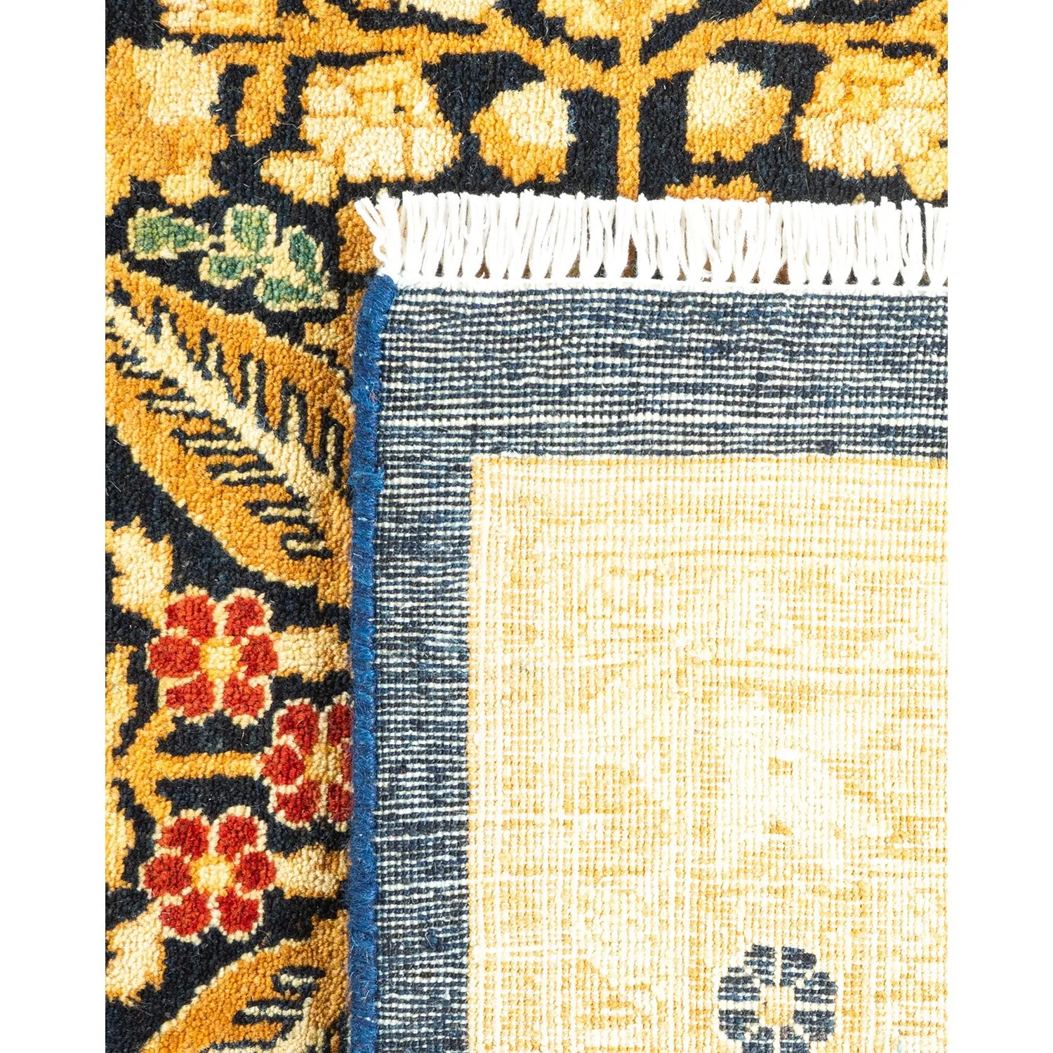 Yellow Traditional Wool Rug - 10'2" x 13'3"