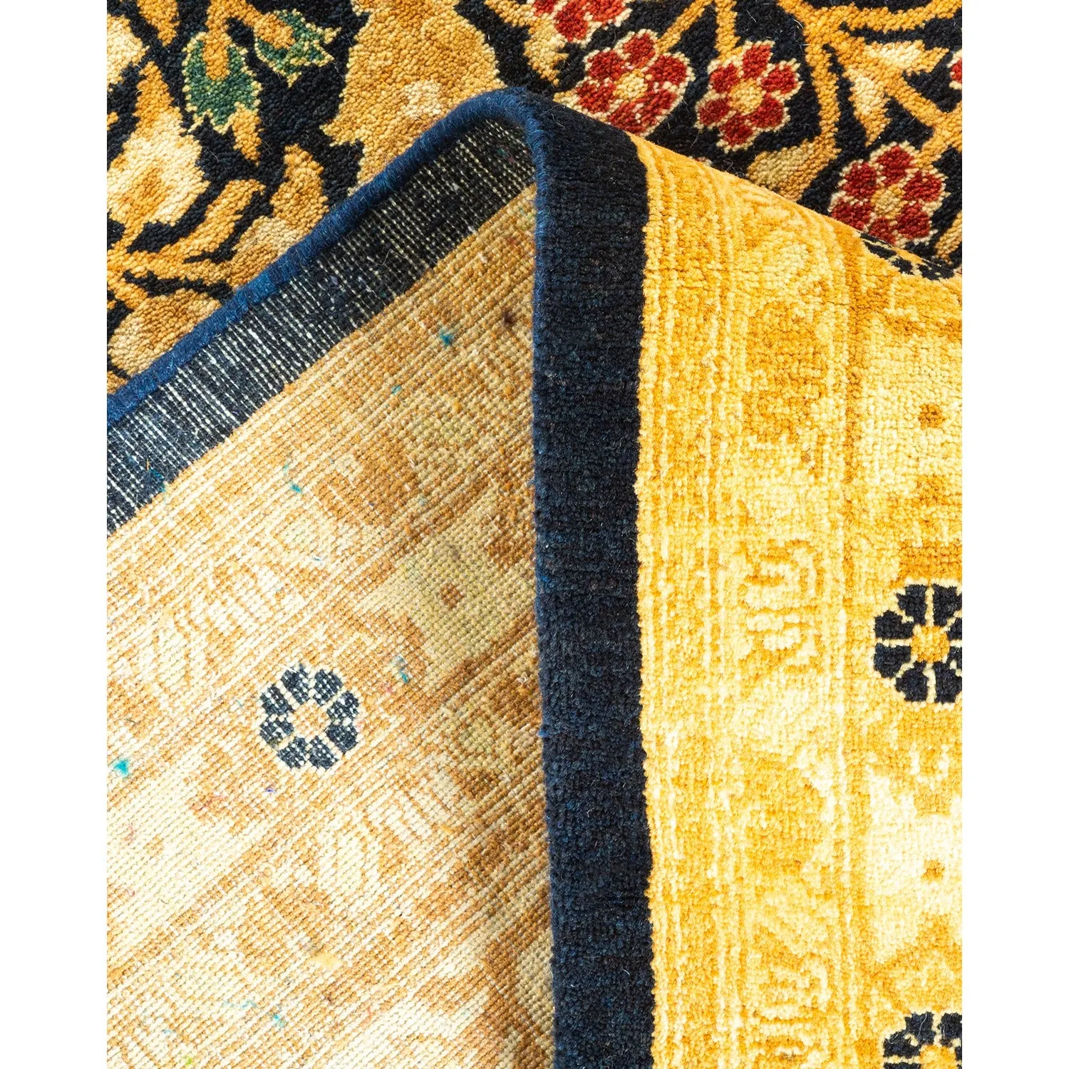 Yellow Traditional Wool Rug - 10'2" x 13'3"