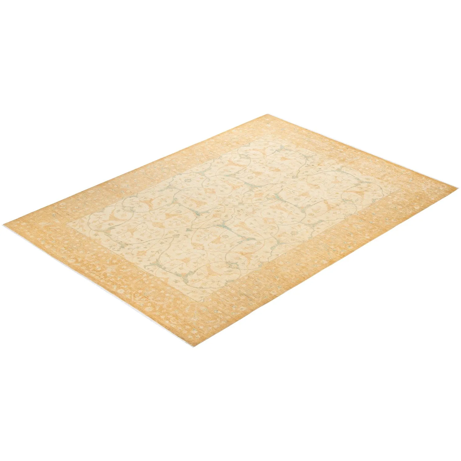 Yellow Traditional Wool Rug - 8'8" x 11'10"