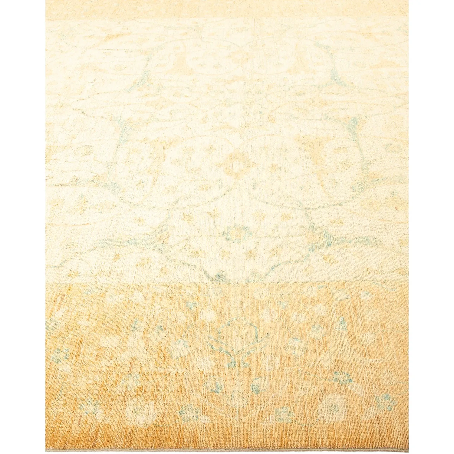 Yellow Traditional Wool Rug - 8'8" x 11'10"
