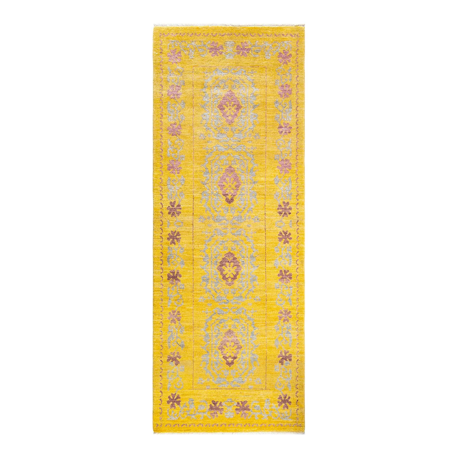 Yellow Transitional Wool Runner - 3'1" x 8'3"
